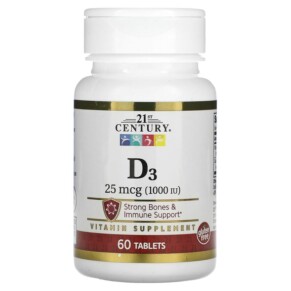Thuốc bổ 21st Century D3 25 mcg (1.000 IU) 60 Tablets 740985280300