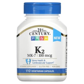 Thuốc bổ 21st Century K2 MK-7 100 mcg 110 Vegetarian Capsules 740985280676