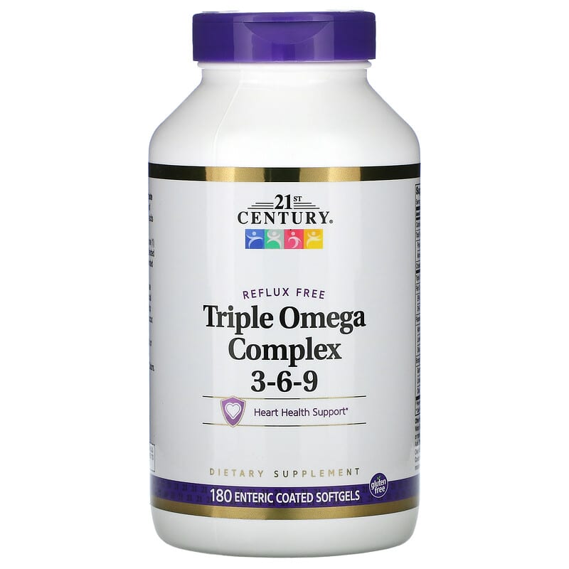 21st Century Triple Omega Complex 3-6-9 180 Enteric Coated Softgels 6 Thực phẩm chức năng 21st Century Triple Omega Complex 3-6-9 180 Enteric Coated Softgels 740985228753