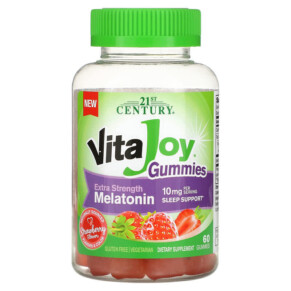 Thuốc bổ 21st Century Vita Joy Melatonin Gummies Extra Strength Strawberry 5 mg 60 Gummies 740985280379