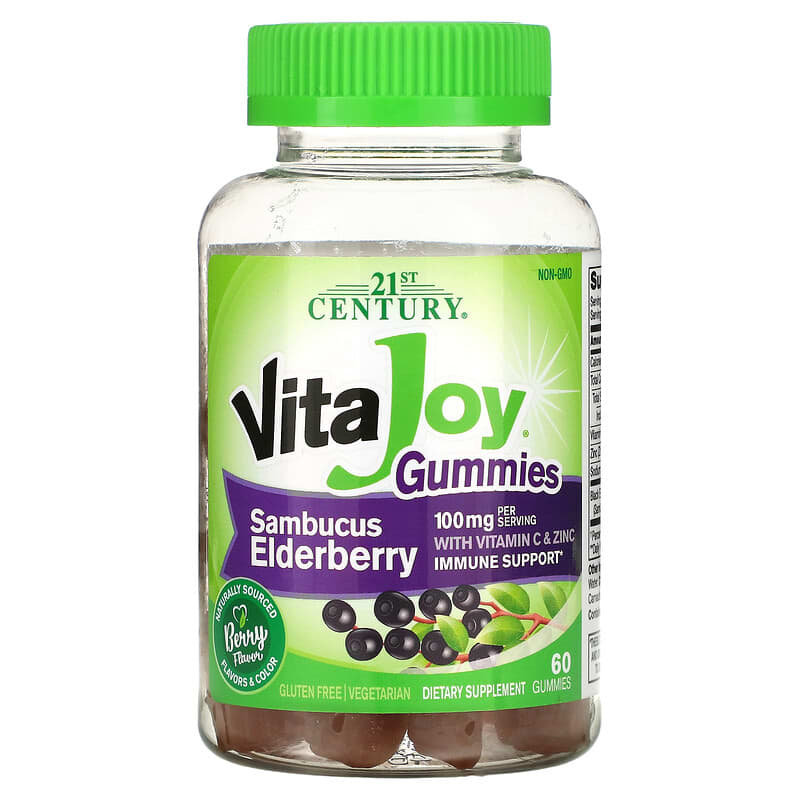 21st Century VitaJoy Gummies Sambucus Elderberry 60 Vegetarian Gummies 6 Thực phẩm chức năng 21st Century VitaJoy Gummies Sambucus Elderberry 60 Vegetarian Gummies 740985280171