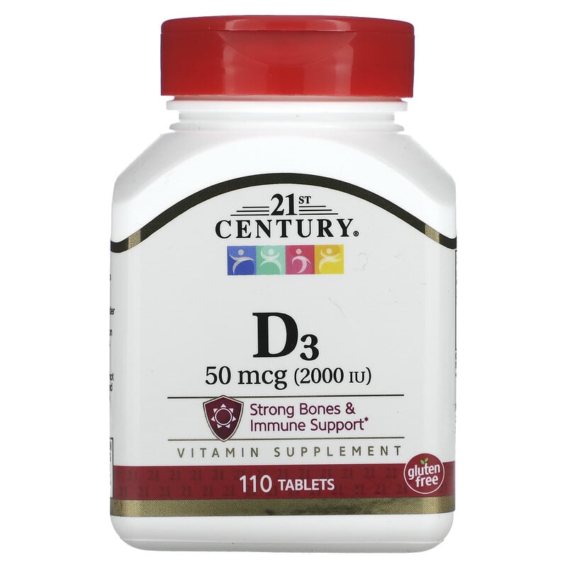 21st Century Vitamin D3 50 mcg (2.000 IU) 110 Tablets 6 Thực phẩm chức năng 21st Century Vitamin D3 50 mcg (2.000 IU) 110 Tablets 740985271117