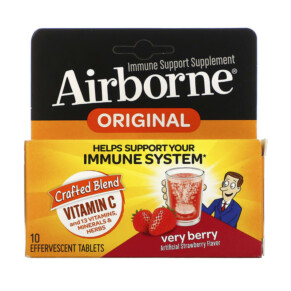 Thuốc bổ AirBorne Immune Support Supplement Very Berry 10 Effervescent Tablets 647865100942