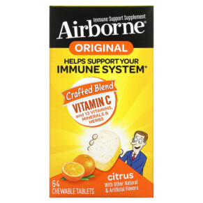 Thuốc bổ AirBorne Original Vitamin C Citrus 64 Chewable Tablets 647865186311