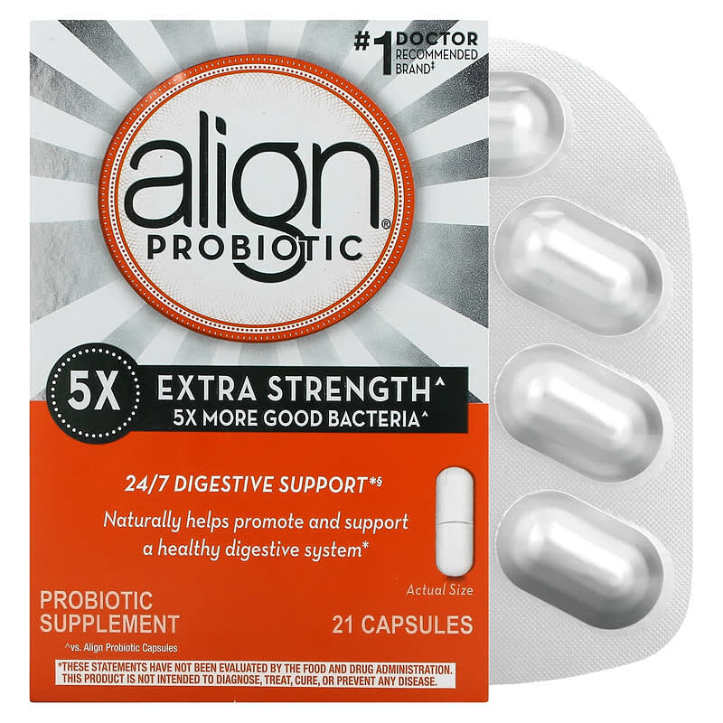 Align Probiotics 24/7 Digestive Support Probiotic Supplement Extra Strength 21 Capsules 6 Thực phẩm chức năng Align Probiotics 24/7 Digestive Support Probiotic Supplement Extra Strength 21 Capsules 037000505051