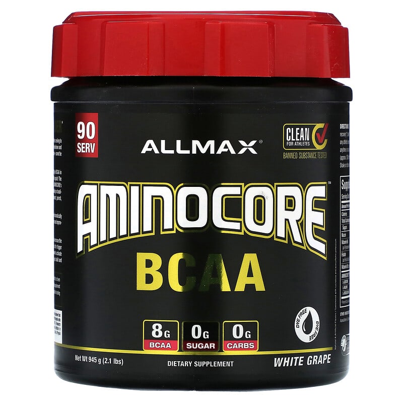 ALLMAX AMINOCORE BCAA White Grape 2.1 lbs (945 g) 6 Thực phẩm chức năng ALLMAX AMINOCORE BCAA White Grape 2.1 lbs (945 g) 665553228754