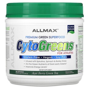 Thuốc bổ ALLMAX CytoGreens For Athletes Acai Berry Green Tea 0.6 lbs (267 g) 665553222844