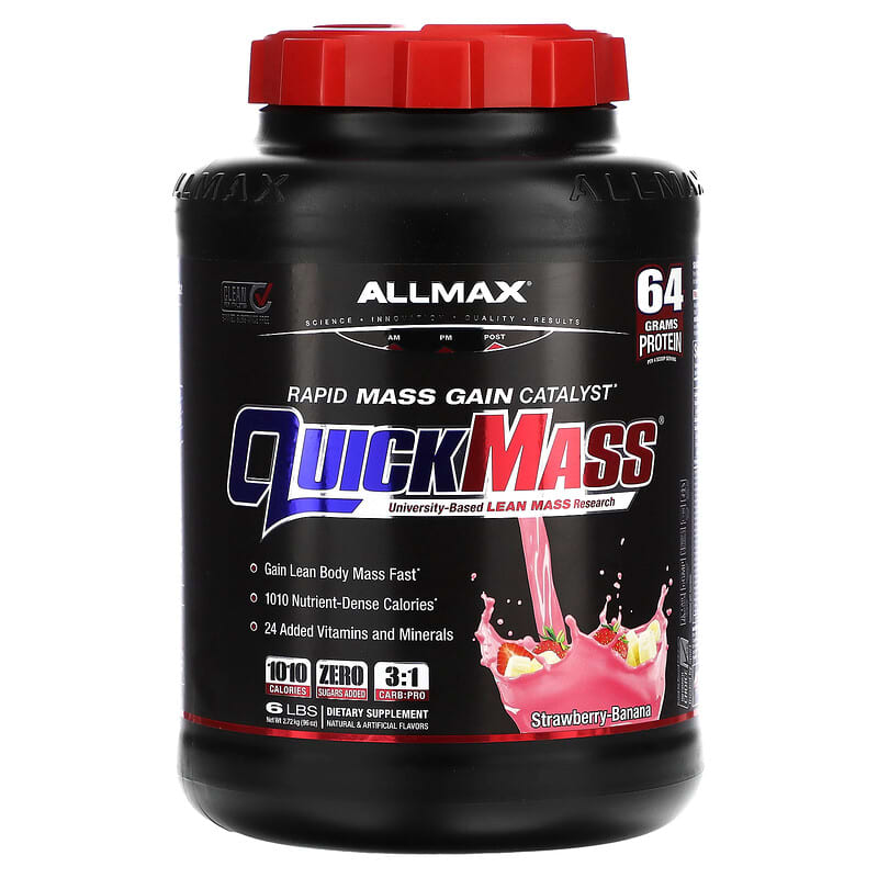 ALLMAX Quick Mass Rapid Mass Gain Catalyst Strawberry-Banana 6 lbs (2.72 kg) 6 Thực phẩm chức năng ALLMAX Quick Mass Rapid Mass Gain Catalyst Strawberry-Banana 6 lbs (2.72 kg) 665553225951