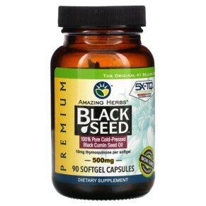 Thuốc bổ Amazing Herbs Black Seed 500 mg 90 Softgel Capsules 665231130904