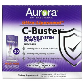 Thuốc bổ Aurora Nutrascience Ultra-Liposomal C-Buster 30 Packets 0.34 fl oz (10 ml) Each 628504648353