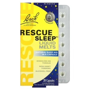 Thuốc bổ Bach Original Flower Remedies Rescue Sleep Liquid Melts 28 Capsules 741273015284