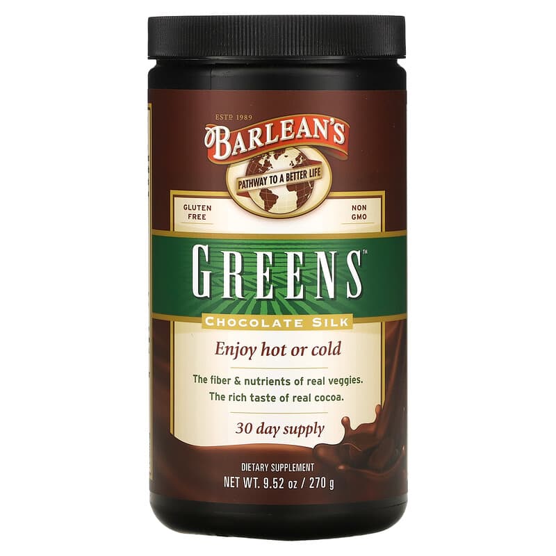 Barlean's Greens Chocolate Silk 9.52 oz (270 g) 6 Thực phẩm chức năng Barlean's Greens Chocolate Silk 9.52 oz (270 g) 705875300094