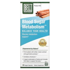 Thuốc bổ Bell Lifestyle Blood Sugar Metabolism 60 Veggie Capsules 771733110174