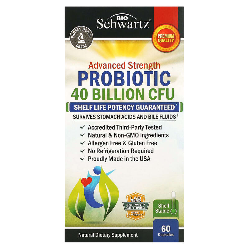 BioSchwartz Advanced Strength Probiotic 40 Billion CFU 60 Capsules 6 Thực phẩm chức năng BioSchwartz Advanced Strength Probiotic 40 Billion CFU 60 Capsules 737212750903