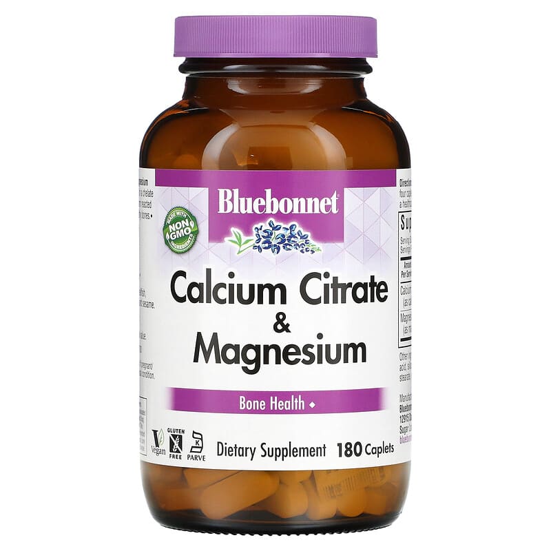 Bluebonnet Nutrition Calcium Citrate & Magnesium 180 Caplets 6 Thực phẩm chức năng Bluebonnet Nutrition Calcium Citrate & Magnesium 180 Caplets 743715007185
