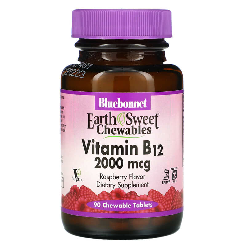 Bluebonnet Nutrition EarthSweet Chewables Vitamin B12 Raspberry 2.000 mcg 90 Chewable Tablets 6 Thực phẩm chức năng Bluebonnet Nutrition EarthSweet Chewables Vitamin B12 Raspberry 2.000 mcg 90 Chewable Tablets 743715004368