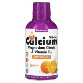 Thuốc bổ Bluebonnet Nutrition Liquid Calcium Magnesium Citrate & Vitamin D3 Orange 16 fl oz (473 ml) 743715006904