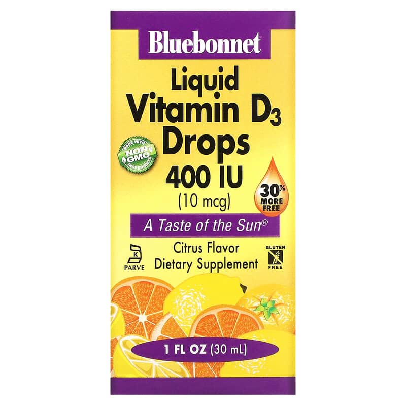 Bluebonnet Nutrition Liquid Vitamin D3 Drops Citrus 10 mcg (400 IU) 1 fl oz (30 ml) 6 Thực phẩm chức năng Bluebonnet Nutrition Liquid Vitamin D3 Drops Citrus 10 mcg (400 IU) 1 fl oz (30 ml) 743715003729