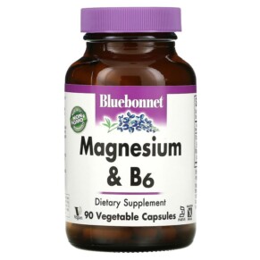 Thuốc bổ Bluebonnet Nutrition Magnesium & B6 90 Vegetable Capsules 743715007352