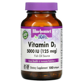 Thuốc bổ Bluebonnet Nutrition Vitamin D3 125 mcg (5.000 IU) 100 Softgels 743715003217