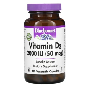 Thuốc bổ Bluebonnet Nutrition Vitamin D3 50 mcg (2.000 IU) 180 Vegetable Capsules 743715003156