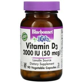 Thuốc bổ Bluebonnet Nutrition Vitamin D3 50 mcg (2.000 IU) 90 Vegetable Capsules 743715003149