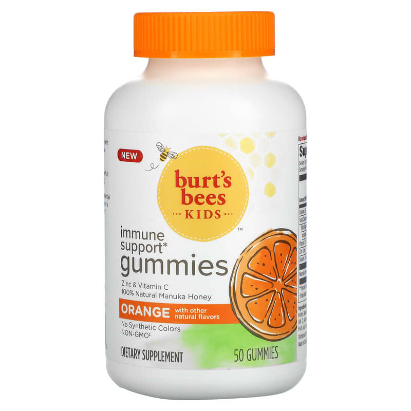 Burt's Bees Kids Immune Support Gummies Orange 50 Gummies 6 Thực phẩm chức năng Burt's Bees Kids Immune Support Gummies Orange 50 Gummies 070030165468