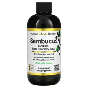 Thuốc bổ California Gold Nutrition Adult Sambucus Elderberry 8 fl oz (240 ml) 898220013708