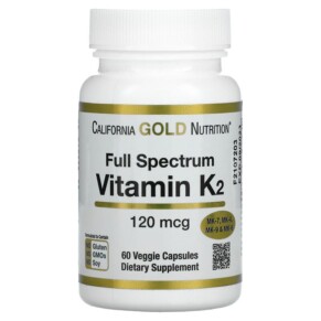 Thuốc bổ California Gold Nutrition Full Spectrum Vitamin K2 120 mcg 60 Veggie Capsules 898220012992