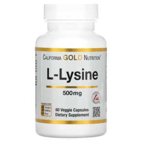 Thuốc bổ California Gold Nutrition L-Lysine 500 mg 60 Veggie Capsules 898220011322