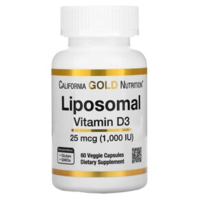Thuốc bổ California Gold Nutrition Liposomal Vitamin D3 25 mcg (1.000 IU) 60 Veggie Capsules 898220018734