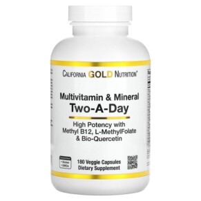 Thuốc bổ California Gold Nutrition Multivitamin and Mineral Two-A-Day 180 Veggie Capsules 898220019915