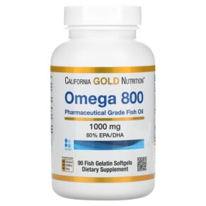 Thuốc bổ California Gold Nutrition Omega 800 Pharmaceutical Grade Fish Oil 80% EPA/DHA Triglyceride Form 1.000 mg 90 Fish Gelatin Softgels 898220012664
