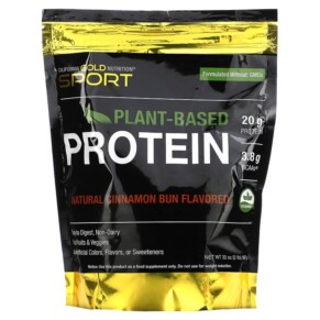 Thuốc bổ California Gold Nutrition Plant-Based Protein Cinnamon Bun 2 lb Pouch 898220013494