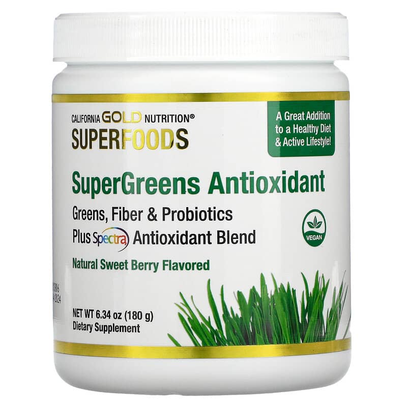California Gold Nutrition SUPERFOOD - Supergreens Antioxidant Sweet Berry 6.34 oz (180 g) 6 Thực phẩm chức năng California Gold Nutrition SUPERFOOD - Supergreens Antioxidant Sweet Berry 6.34 oz (180 g) 898220017812