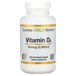 Thuốc bổ California Gold Nutrition Vitamin D3 50 mcg (2.000 IU) 360 Fish Gelatin Softgels 898220011803