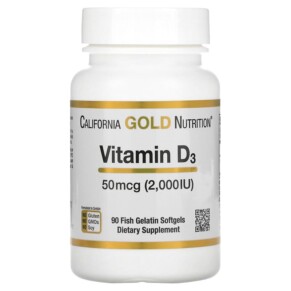 Thuốc bổ California Gold Nutrition Vitamin D3 50 mcg (2.000 IU) 90 Fish Gelatin Softgels 898220011797