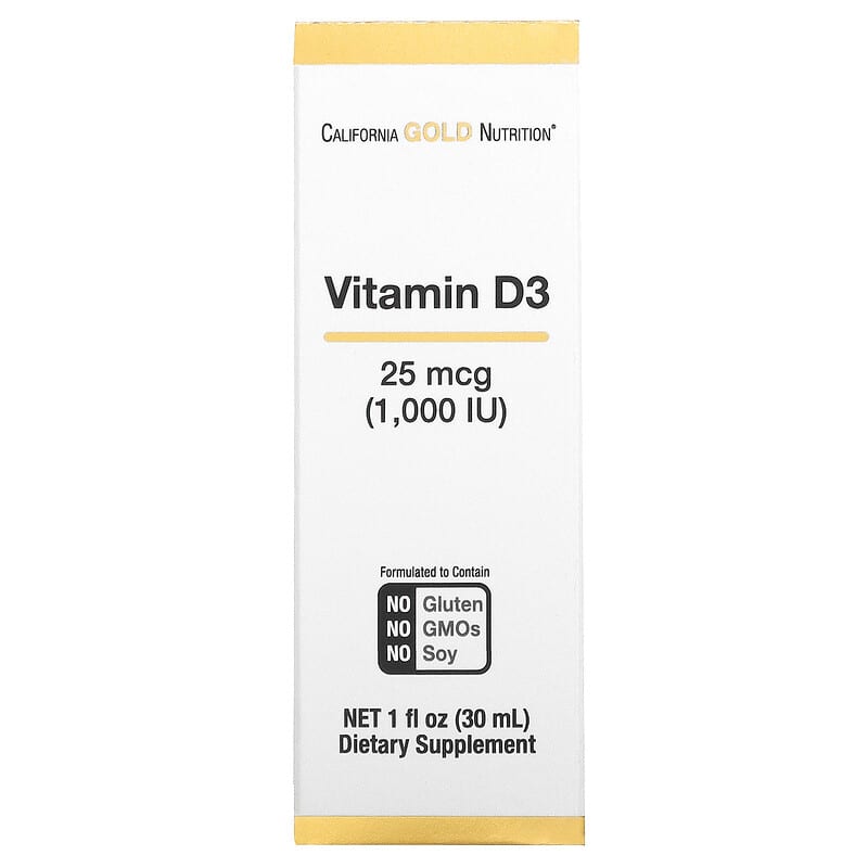 California Gold Nutrition Vitamin D3 Liquid 25 mcg (1.000 IU) 1 fl oz (30 ml) 6 Thực phẩm chức năng California Gold Nutrition Vitamin D3 Liquid 25 mcg (1.000 IU) 1 fl oz (30 ml) 898220020485