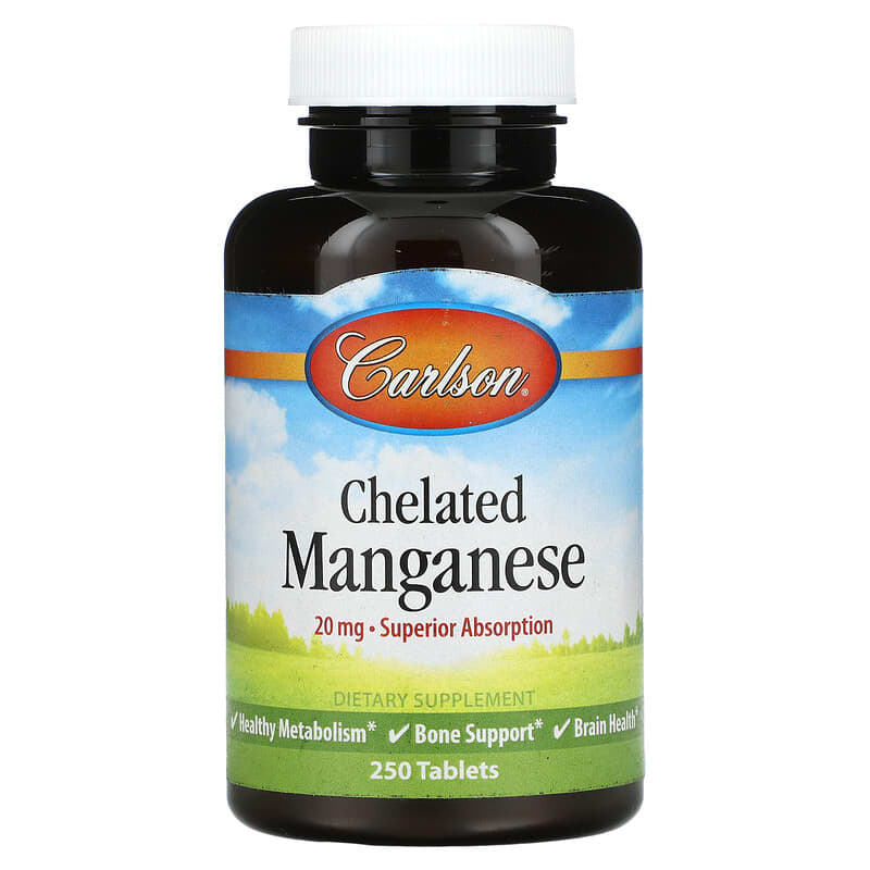 Carlson Chelated Manganese 20 mg 250 Tablets 6 Thực phẩm chức năng Carlson Chelated Manganese 20 mg 250 Tablets 088395056321