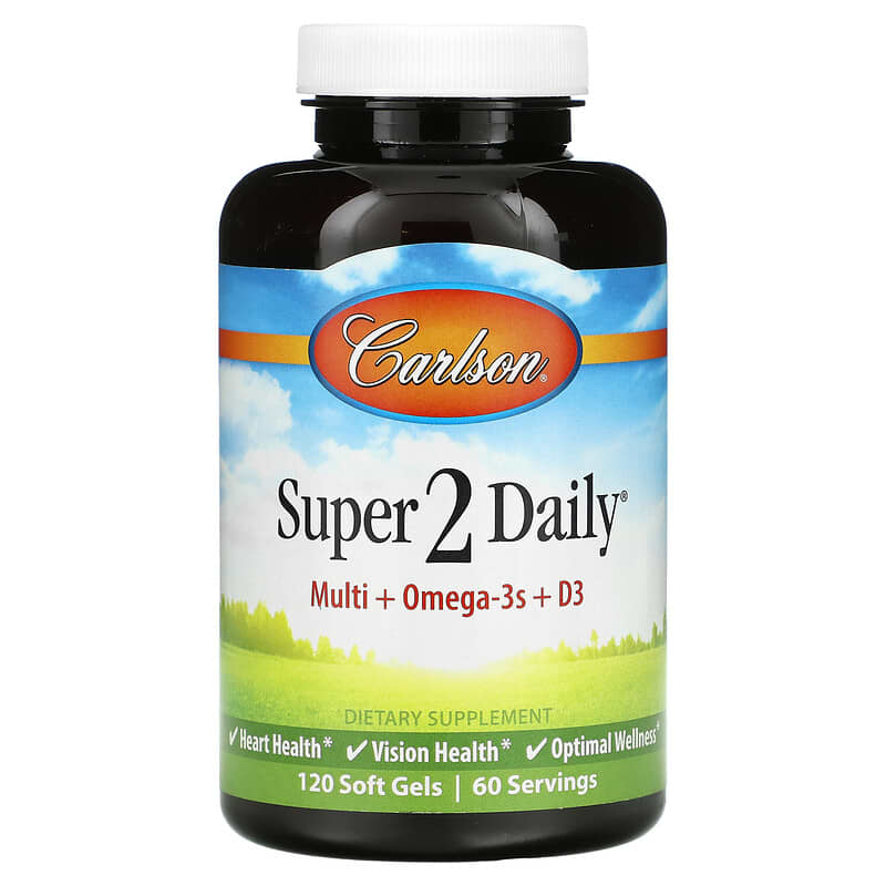 Carlson Super 2 Daily 120 Soft Gels 6 Thực phẩm chức năng Carlson Super 2 Daily 120 Soft Gels 088395040511