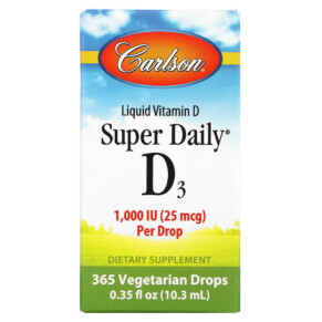 Thuốc bổ Carlson Super Daily D3 25 mcg (1.000 IU) 0.35 fl oz (10.3 ml) 088395012709
