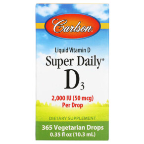 Thuốc bổ Carlson Super Daily D3 50 mcg (2.000 IU) 0.35 fl oz (10.3 ml) 088395012808