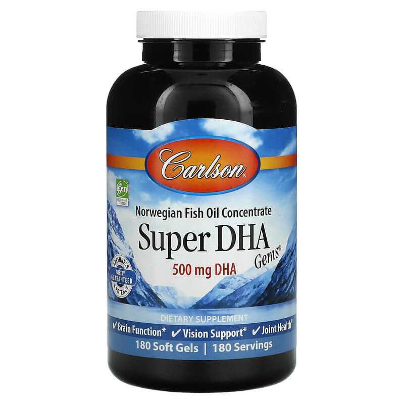 Carlson Super-DHA Gems 500 mg 180 Soft Gels 6 Thực phẩm chức năng Carlson Super-DHA Gems 500 mg 180 Soft Gels 088395015526