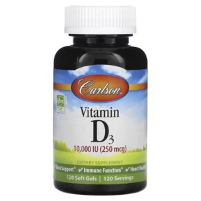 Thuốc bổ Carlson Vitamin D3 250 mcg (10.000 IU) 120 Soft Gels 088395014215