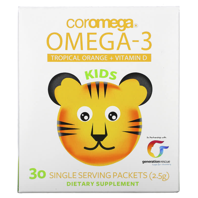 Coromega Kids Omega-3 Tropical Orange + Vitamin D 30 Single Serving Packets (2.5 g) 6 Thực phẩm chức năng Coromega Kids Omega-3 Tropical Orange + Vitamin D 30 Single Serving Packets (2.5 g) 689269452425