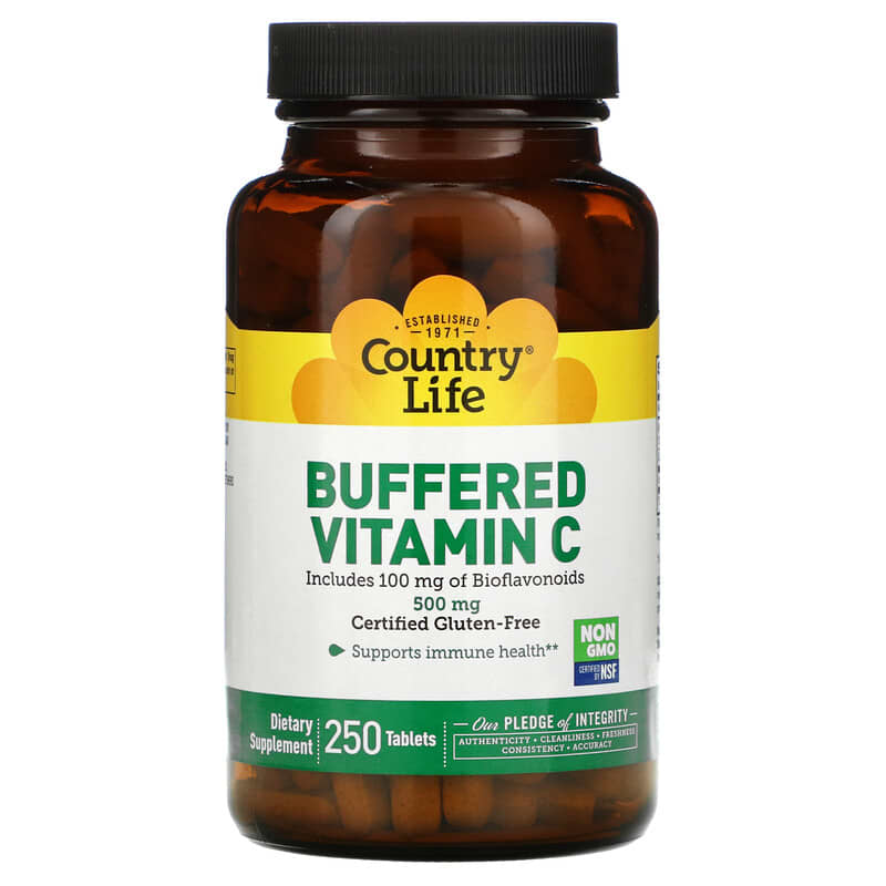 Country Life Buffered Vitamin C 500 mg 250 Tablets 6 Thực phẩm chức năng Country Life Buffered Vitamin C 500 mg 250 Tablets 015794070542