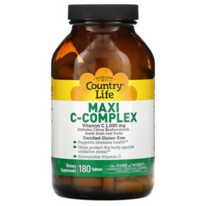 Thuốc bổ Country Life Maxi C-Complex 1.000 mg 180 Tablets 015794070122