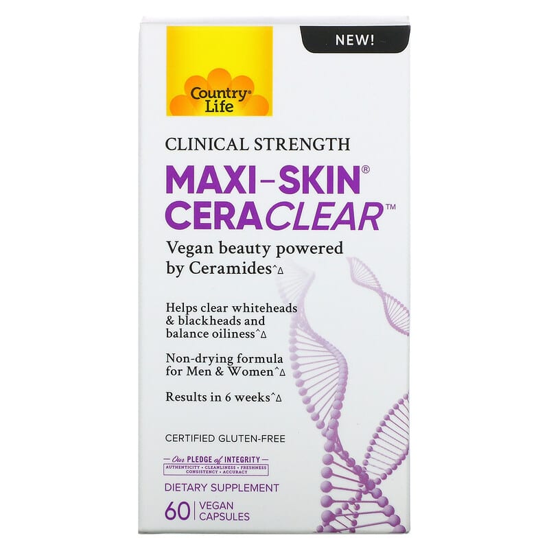 Country Life Maxi-Skin Cera Clear 60 Vegan Capsules 6 Thực phẩm chức năng Country Life Maxi-Skin Cera Clear 60 Vegan Capsules 015794050872