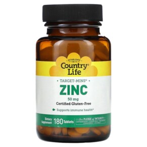 Thuốc bổ Country Life Target-Mins Zinc 50 mg 180 Tablets 015794025214