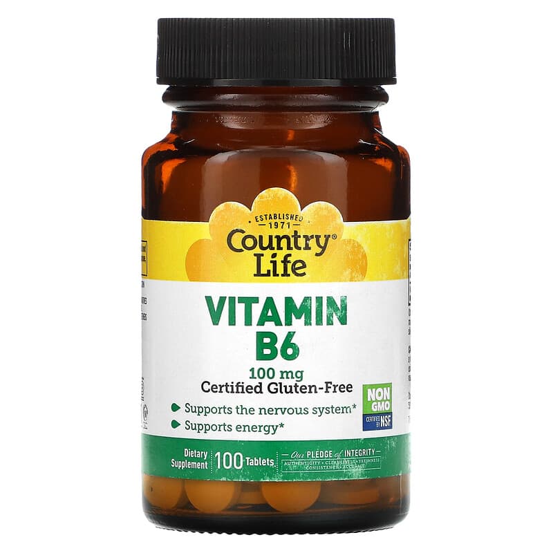 Country Life Vitamin B6 100 mg 100 Tablets 6 Thực phẩm chức năng Country Life Vitamin B6 100 mg 100 Tablets 015794061113